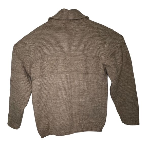 Vintage London Fog Zip Up Chunky Knit Sweater Cardigan Mens Large Grandpa USA - Picture 2 of 11